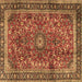 Square Machine Washable Persian Brown Traditional Rug, wshtr2703brn