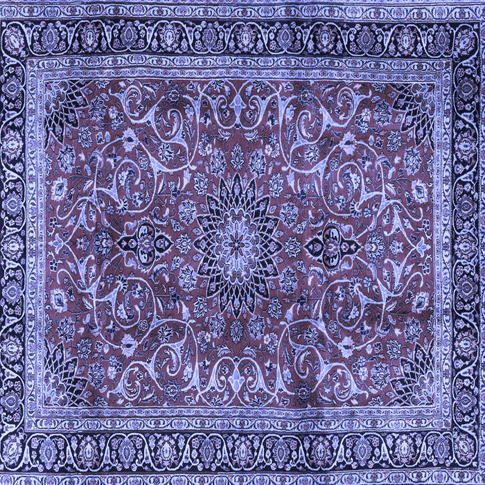 Square Machine Washable Persian Blue Traditional Rug, wshtr2703blu