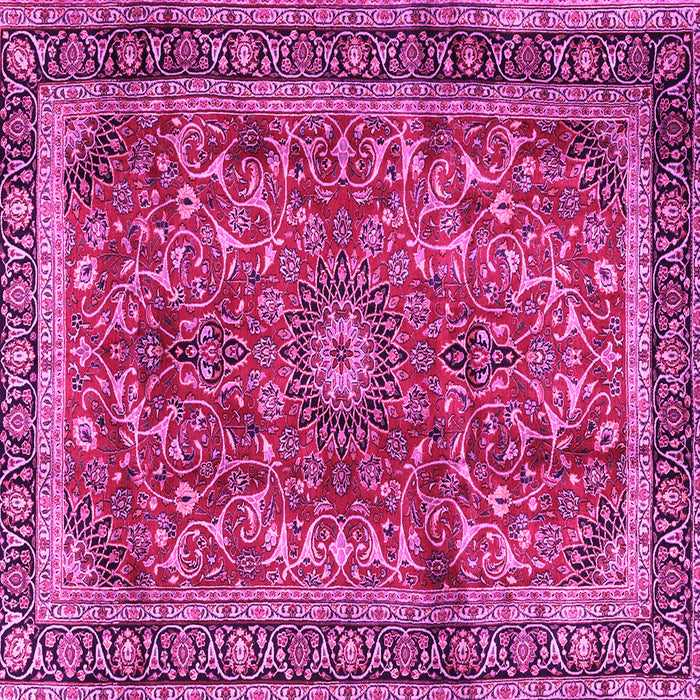 Square Machine Washable Persian Pink Traditional Rug, wshtr2703pnk