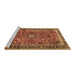 Sideview of Machine Washable Persian Brown Traditional Rug, wshtr2703brn