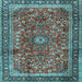 Square Persian Light Blue Traditional Rug, tr2703lblu