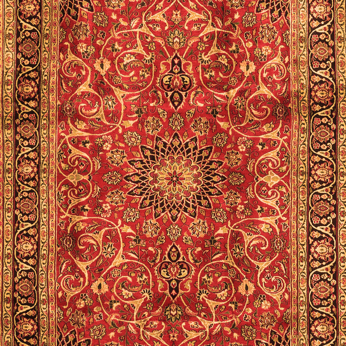 Serging Thickness of Machine Washable Persian Orange Traditional Area Rugs, wshtr2703org
