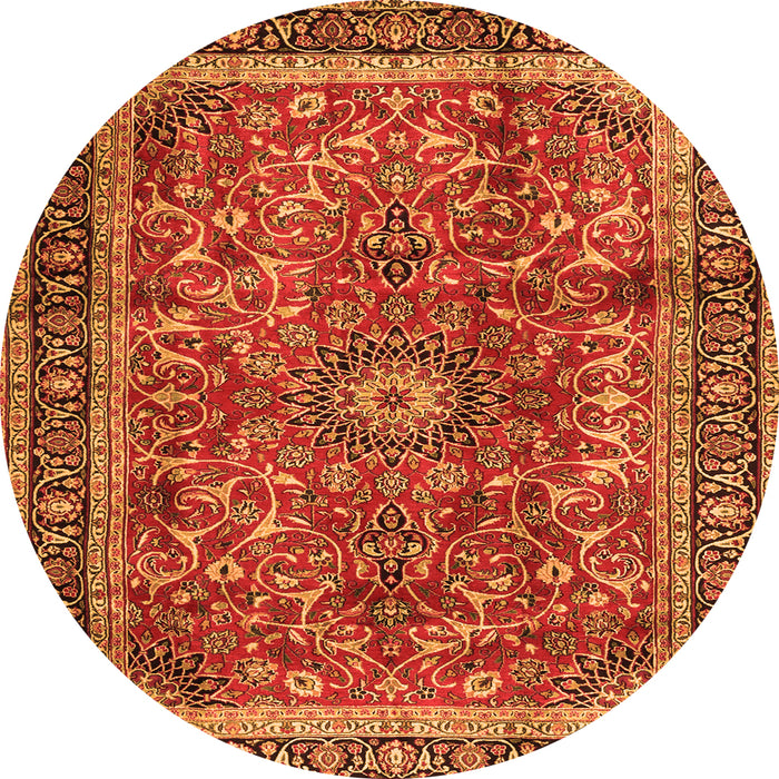 Machine Washable Persian Orange Traditional Area Rugs, wshtr2703org