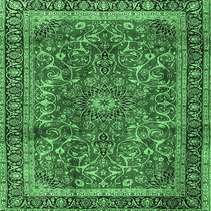 Square Persian Emerald Green Traditional Rug, tr2703emgrn