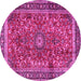 Round Persian Pink Traditional Rug, tr2703pnk