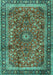 Machine Washable Persian Turquoise Traditional Area Rugs, wshtr2703turq