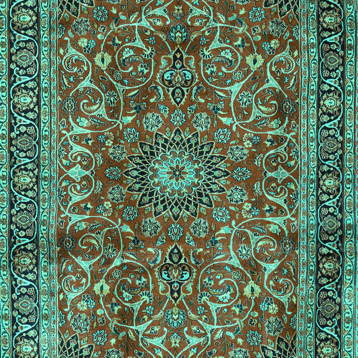Machine Washable Persian Turquoise Traditional Area Rugs, wshtr2703turq