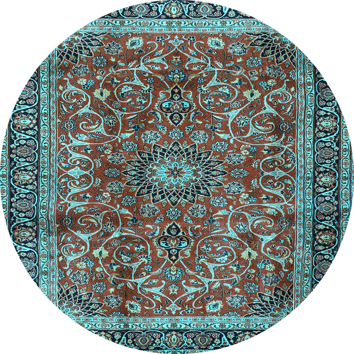 Round Persian Light Blue Traditional Rug, tr2703lblu