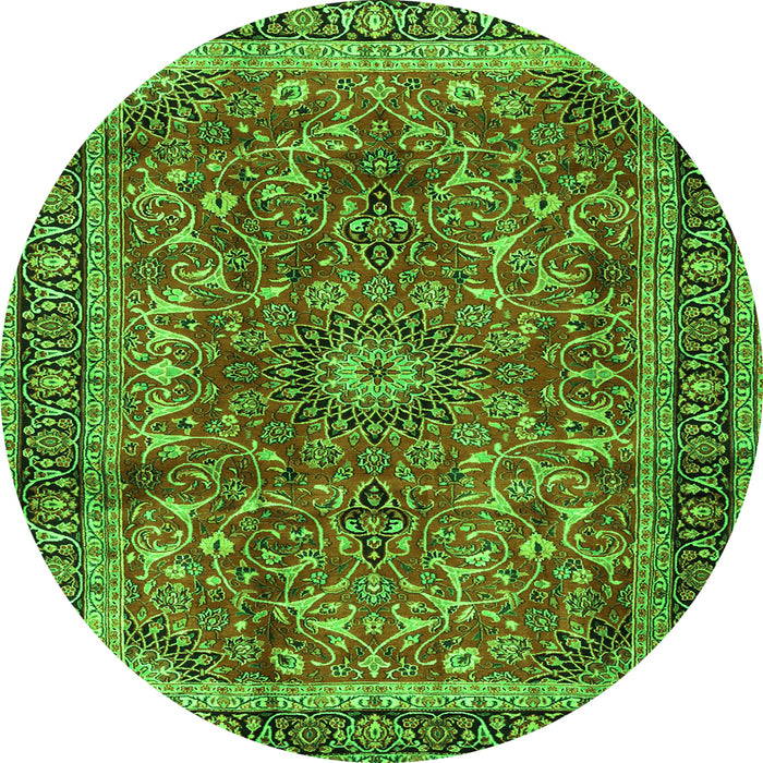 Square Persian Green Traditional Rug, tr2703grn