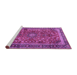 Sideview of Machine Washable Persian Purple Traditional Area Rugs, wshtr2703pur