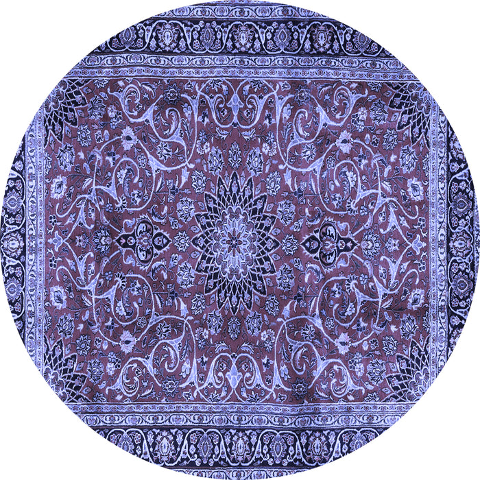 Round Persian Blue Traditional Rug, tr2703blu