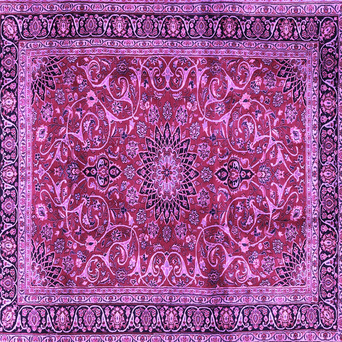 Square Machine Washable Persian Purple Traditional Area Rugs, wshtr2703pur