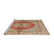 Sideview of Machine Washable Traditional Chestnut Red Rug, wshtr2704