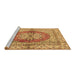 Sideview of Machine Washable Persian Brown Traditional Rug, wshtr2704brn