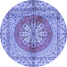 Round Persian Blue Traditional Rug, tr2704blu