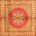 Serging Thickness of Persian Orange Traditional Rug, tr2704org