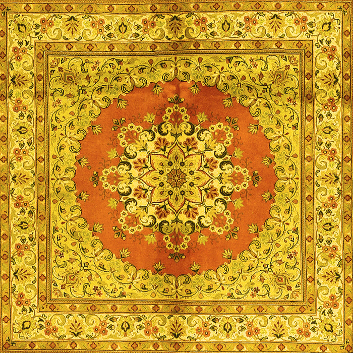 Square Persian Yellow Traditional Rug, tr2704yw