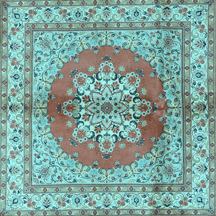 Square Persian Light Blue Traditional Rug, tr2704lblu