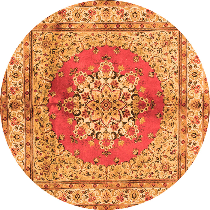 Square Persian Orange Traditional Rug, tr2704org