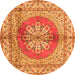 Square Persian Orange Traditional Rug, tr2704org