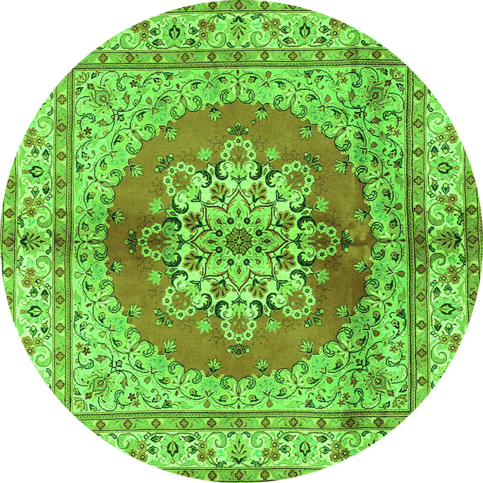 Machine Washable Persian Green Traditional Area Rugs, wshtr2704grn