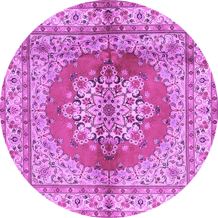 Round Persian Purple Traditional Rug, tr2704pur