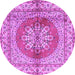 Round Persian Purple Traditional Rug, tr2704pur