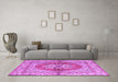 Machine Washable Persian Purple Traditional Area Rugs in a Living Room, wshtr2704pur