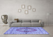 Machine Washable Persian Blue Traditional Rug in a Living Room, wshtr2704blu