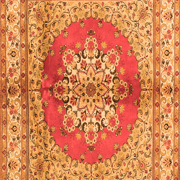 Serging Thickness of Machine Washable Persian Orange Traditional Area Rugs, wshtr2704org