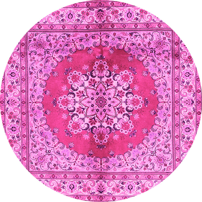 Round Persian Pink Traditional Rug, tr2704pnk