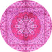 Round Persian Pink Traditional Rug, tr2704pnk