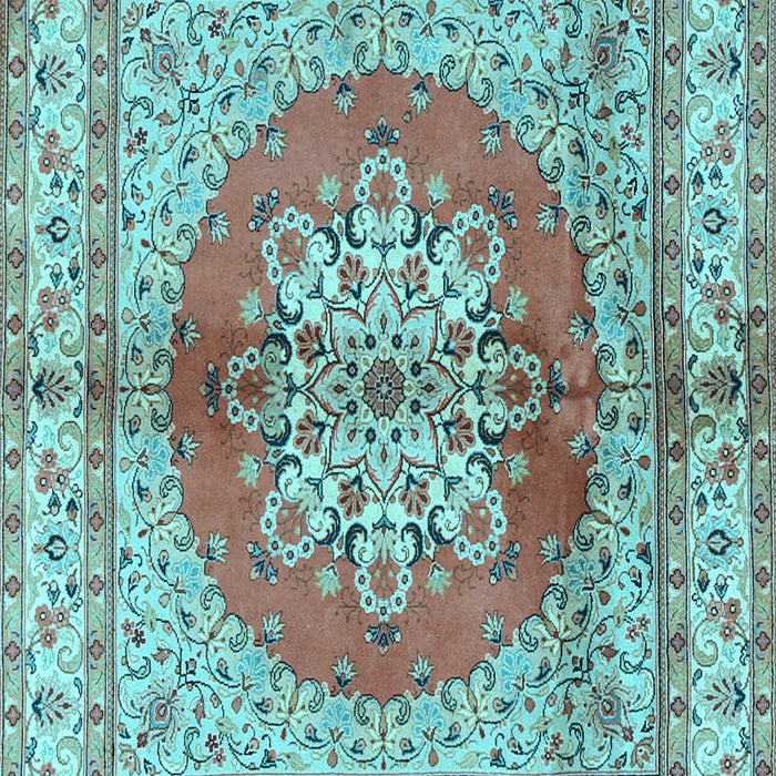 Machine Washable Persian Light Blue Traditional Rug, wshtr2704lblu