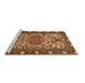 Sideview of Machine Washable Persian Brown Traditional Rug, wshtr2705brn