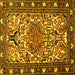 Square Persian Yellow Traditional Rug, tr2705yw