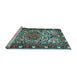 Sideview of Machine Washable Persian Light Blue Traditional Rug, wshtr2705lblu