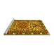 Sideview of Machine Washable Persian Yellow Traditional Rug, wshtr2705yw