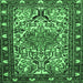 Square Persian Emerald Green Traditional Rug, tr2705emgrn