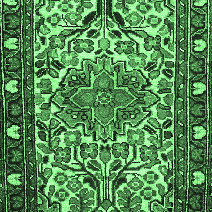 Machine Washable Persian Emerald Green Traditional Area Rugs, wshtr2705emgrn