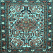 Square Persian Light Blue Traditional Rug, tr2705lblu