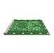 Sideview of Machine Washable Persian Emerald Green Traditional Area Rugs, wshtr2705emgrn