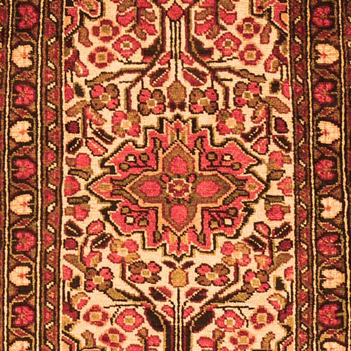Serging Thickness of Machine Washable Persian Orange Traditional Area Rugs, wshtr2705org