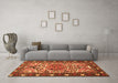 Machine Washable Persian Orange Traditional Area Rugs in a Living Room, wshtr2705org