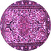 Round Persian Purple Traditional Rug, tr2705pur