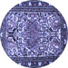 Round Persian Blue Traditional Rug, tr2705blu