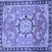 Square Machine Washable Persian Blue Traditional Rug, wshtr2706blu