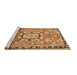 Sideview of Machine Washable Persian Brown Traditional Rug, wshtr2706brn