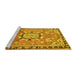 Sideview of Machine Washable Persian Yellow Traditional Rug, wshtr2706yw