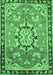 Machine Washable Persian Emerald Green Traditional Area Rugs, wshtr2706emgrn