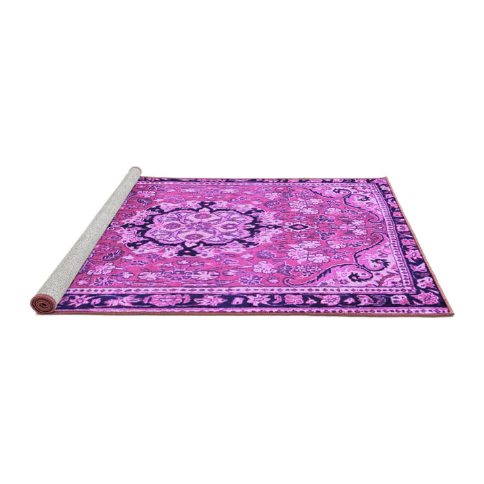Sideview of Machine Washable Persian Purple Traditional Area Rugs, wshtr2706pur